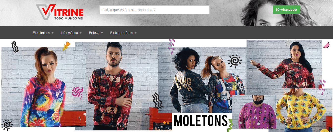 Criação de vitrine virtual de produtos online