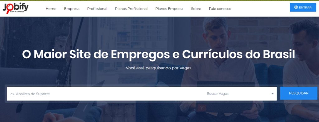 script para criar site vagas emprego