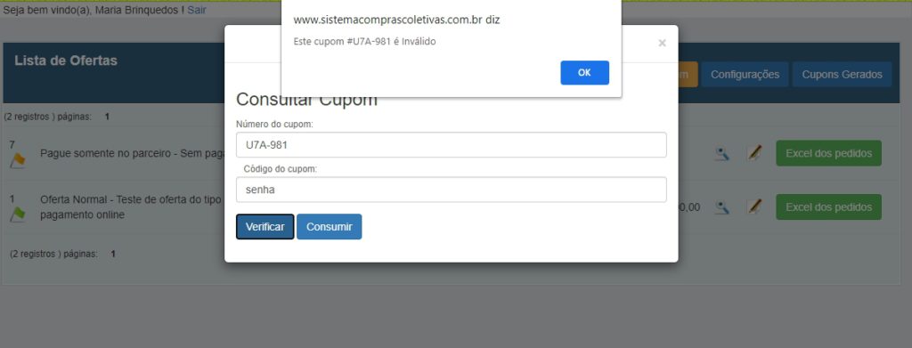 validacao De compra coletiva, lançamentos Venha Fazer seu Site